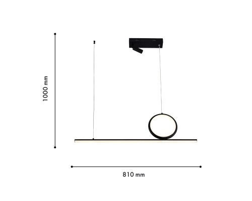 4178-3P, подвесная люстра, L810xW80xH240/1000, LEDx3W + LEDx12W + LEDx16W, 1395LM, 4000K