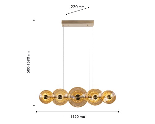 Подвесная люстра Favourite 4571-10P Whirlpool LED*55W, 3800LM, 4000K L1120*W220*H1500/1690мм