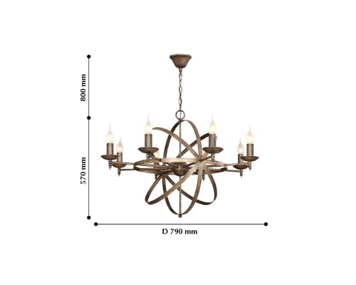 Подвесная люстра F-Promo 2166-8P Uranium 8*E14*40W D790*H570/1370мм