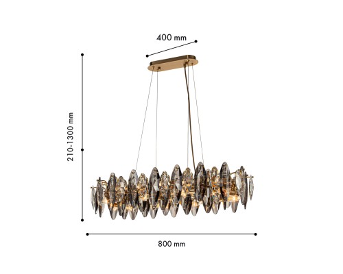 Подвесная люстра Favourite 4303-8PC Glans 8*E14*40W L800*W400*H210/1300мм