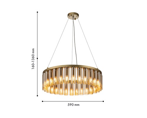 Подвесная люстра Favourite 4503-30P Slang 30*G9LED*2W, 2100LM, 3000K D590*H160/1360мм