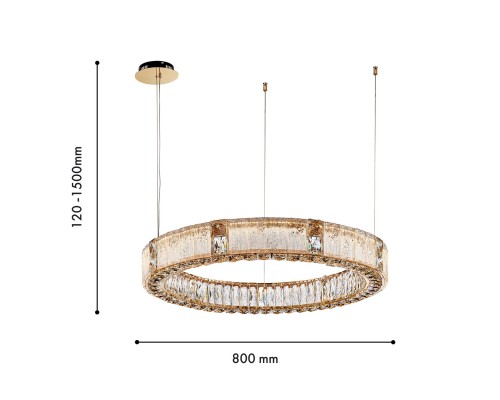 Подвесная люстра Favourite 4204-8P Templum LED*80W, 8000LM, 3000K D800*H120/1500мм