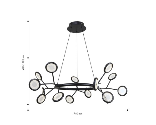 Подвесная люстра F-Promo 4252-15P Mugs 15*LED*3W, 3825LM, 4000K D740*H400/1100мм