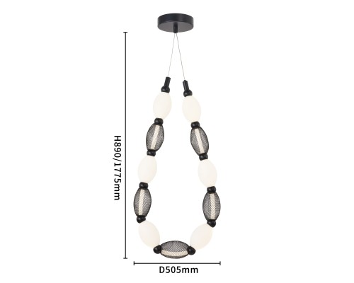 Потолочная люстра Favourite 4560-1PC Perler LED*18W, 1080LM, 4000K D160*H1780/2780 + D505*H890/1775 + D965*H820/1725мм