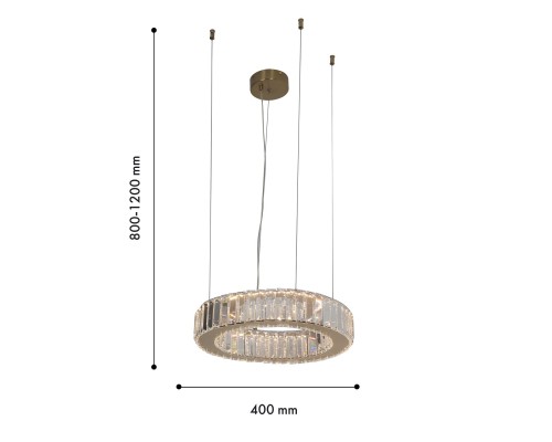 4195-4P, подвесная люстра, D400xH800/1200, 2xLEDx25W, 4500LM, 4000K
