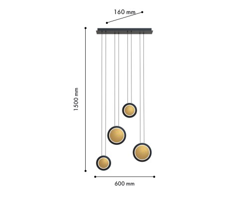 Потолочная люстра Favourite 4562-4P Elation LED*30W, 1800LM, 4000K L600*W160*H1500мм