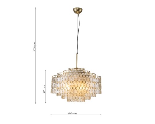 4763-6P, подвесная люстра, D600xH600/2030, 6xE14x40W, excluded