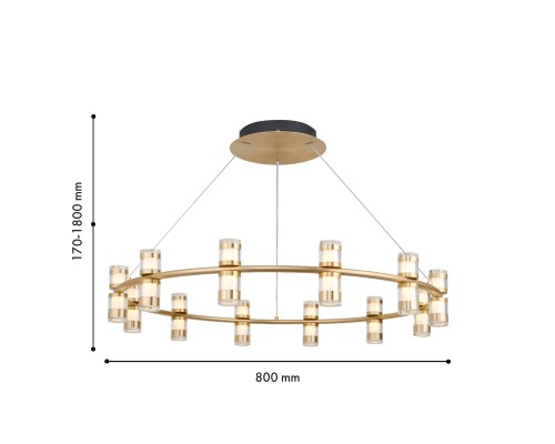 Подвесная люстра Favourite 4323-12P Ampullen 12*LED*3W, 2880LM, 4000K D800*H170/1800мм
