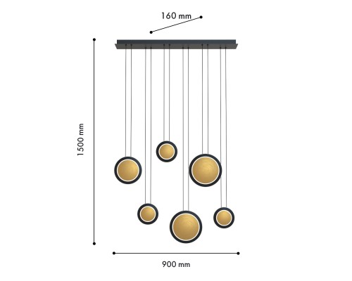 Потолочная люстра Favourite 4562-6P Elation LED*43W, 2580LM, 4000K L900*W160*H1500мм