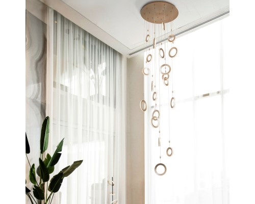 Потолочная люстра Favourite 4322-20P Jongleur 10*LED*7W + 10*LED*5W, 9600LM, 4000K D650*H215/3000мм