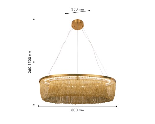 Подвесная люстра Favourite 4491-8P Vandfald LED*40W, 1100LM, 4000K L800*W350*H260/1500мм