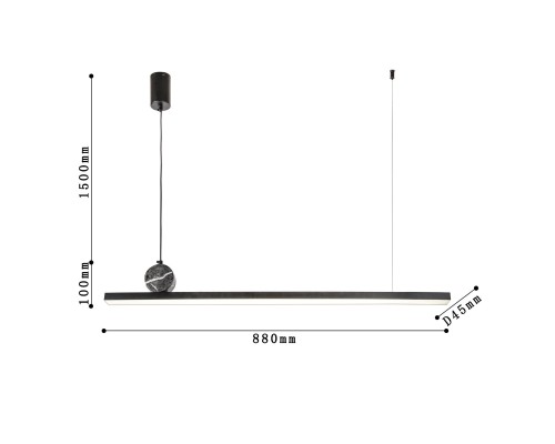 Подвесная люстра F-Promo 4060-1P Firmato LED*35W, 2800LM, 4000K L880*W45*H100/1600мм