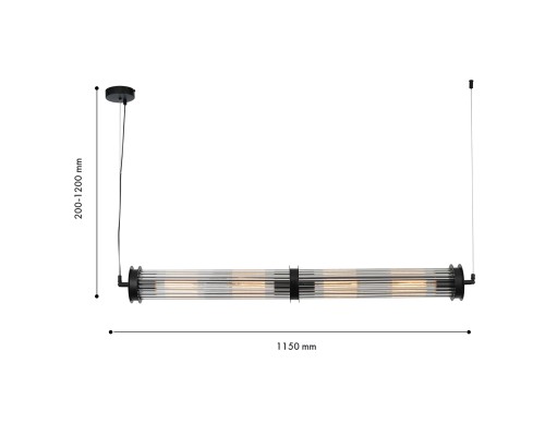 Подвесная люстра Favourite 4093-4P Trompa 4*E27*60W L1150*W120*H800/1200мм