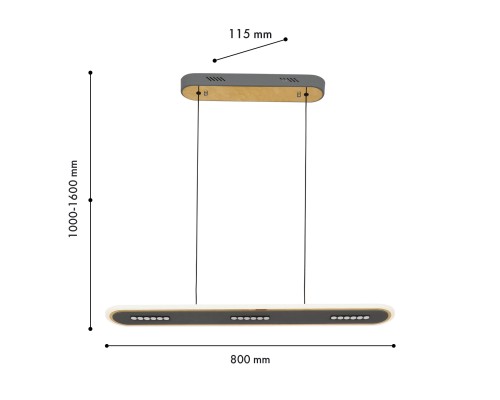 Подвесная люстра F-Promo 4472-3P Strimler LED*63W, 4600LM, 3000-6500K, пульт L800*W115*H1000/1600мм