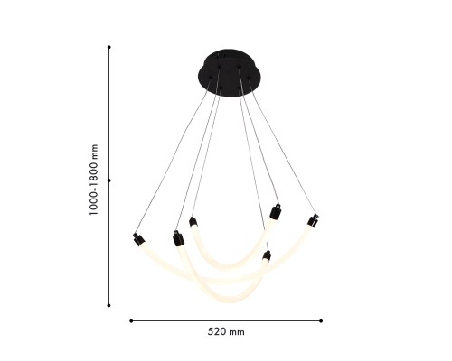 Подвесная люстра F-Promo 4468-3P Hammock LED*22W, 1880LM, 3000-6500K, пульт D520*H1000/1800мм