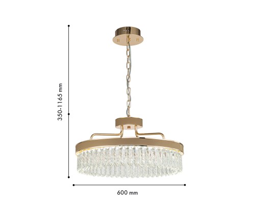 Подвесная люстра Favourite 4304-6P Visconte LED*60W, 7635LM, 3000K/4000K/6000K D600*H350/1165мм