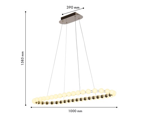 Подвесная люстра Favourite 4590-10P Helmet LED*48W, 3800LM, 4000K L1000*W390*H1585мм