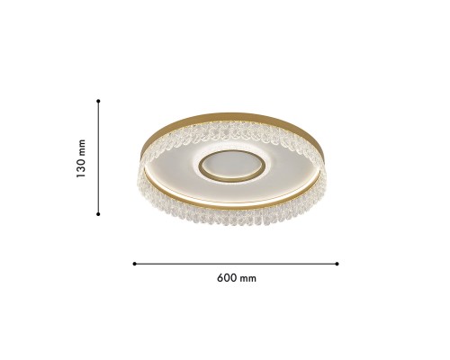 4186-2C, потолочная люстра, D600xH130, LEDx22W + LEDx136W, 8295LM, 3000-6000K, remote control