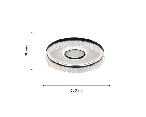 4187-2C, потолочная люстра, D600xH130, LEDx22W + LEDx136W, 7110LM, 3000-6000K, remote control