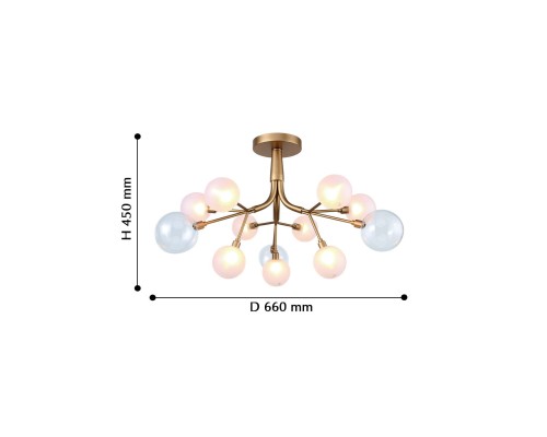 Потолочный светильник Favourite 2515-9U Babylon 9*G9*40W D660*H450мм