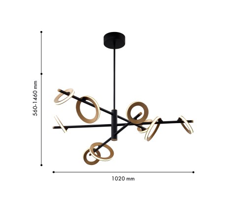 Потолочная люстра Favourite 4322-9P Jongleur 3*LED*7W + 6*LED*5W, 4080LM, 4000K D1020*H560/1460мм
