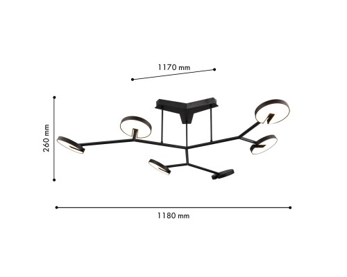 Потолочная люстра Favourite 4401-6C Paritet 6*LED*12W, 6300LM, 3000K, IP20 L1180*W1170*H260мм