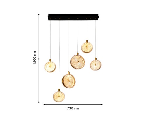 Потолочная люстра Favourite 4488-6P Slik LED*40W, 2749LM, 4000K L730*W100*H550/1500мм