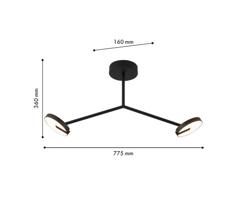 Потолочная люстра Favourite 4401-2C Paritet 2*LED*12W, 2100LM, 3000K, IP20 L775*W160*H360мм