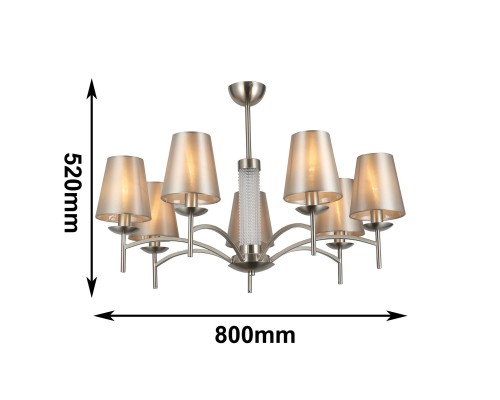 2906-7P, потолочная люстра, D800xH520, 7xE14x40W