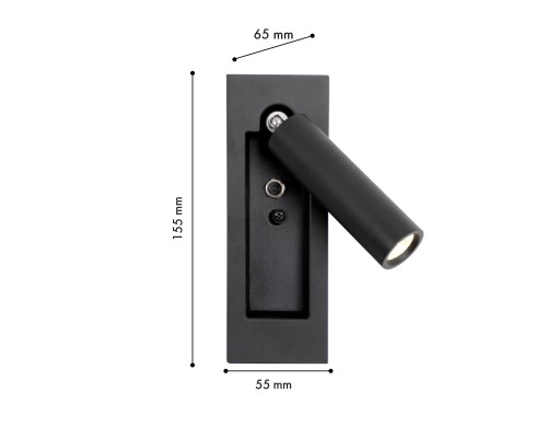 Бра Favourite 4494-1W Bedside LED*3W, 200LM, 4000K , switch D65*W55*H155мм