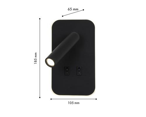 Бра Favourite 4497-2W Bedside LED*3W + LED*5W, 480LM, 4000K , switch D65*W105*H185мм