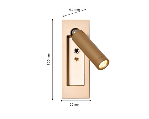 Бра Favourite 4495-1W Bedside LED*3W, 200LM, 4000K , switch D65*W55*H155мм