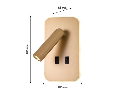 Бра Favourite 4498-2W Bedside LED*3W + LED*5W, 480LM, 4000K , switch D65*W105*H185мм