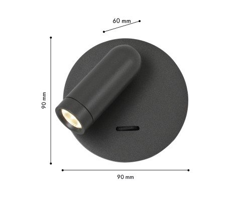 Бра Favourite 4499-1W Bedside LED*3W, 200LM, 4000K , switch D60*W90*H90мм