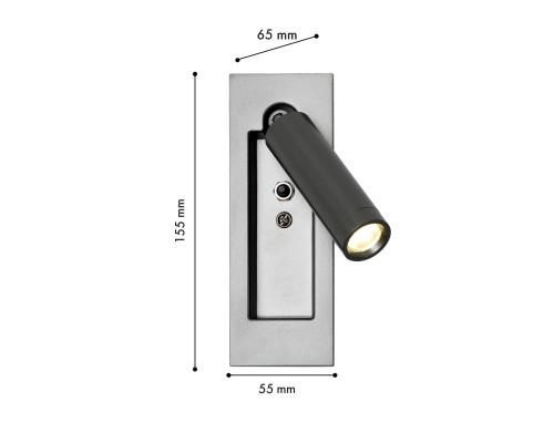 Бра Favourite 4496-1W Bedside LED*3W, 200LM, 4000K , switch D65*W55*H155мм