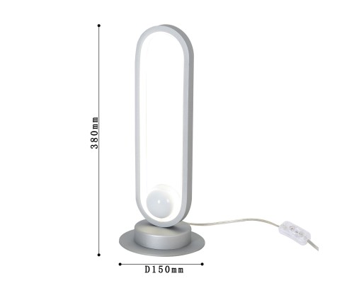 4222-1T, настольный светильник, D150xH380, LEDx16W, 1280LM, 4000K, switch