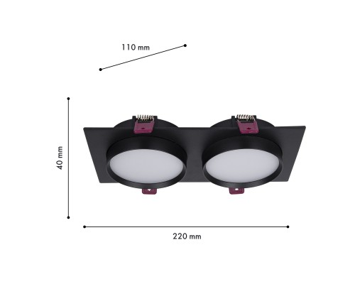 Врезной светильник Favourite 4648-2C Vasto 2*GX53LED*9W, IP20 L215*W108*H37, вр.от.L186*W92мм