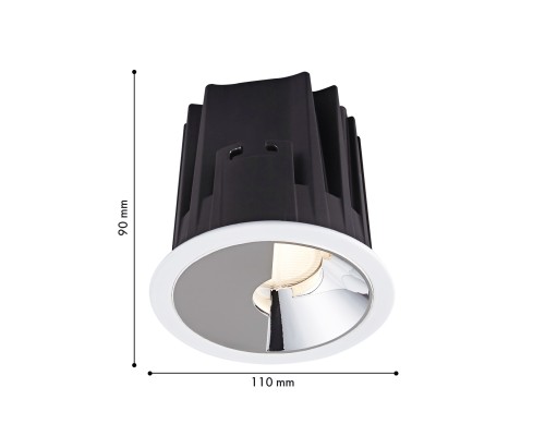 Врезной светильник Favourite 4428-1C Halv LED*20W, 840LM, 3000K, IP20, CRI>90 D110*H88, вр.от.D100мм