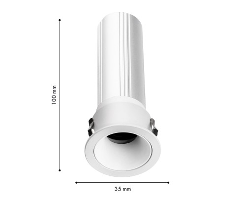 4786-1C, врезной светильник, D39xH100, cutout:D35, LEDx6W,240LM, 3000/4000/6000K, CRI>90, beam angle:15, included