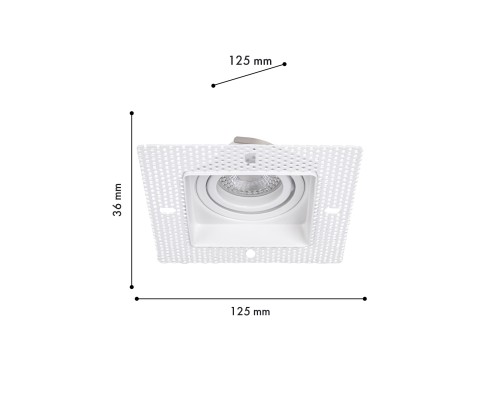Врезной светильник под штукатурку Favourite 4534-1C Lamppu 1*GU10*35W, IP20 L125*W125*H36, вр.от.L80*W80мм
