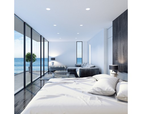 Врезной светильник Favourite 4645-1C Optima LED*7W, 450LM/560LM/500LM, 3000K/4000K/6500K, IP44, CRI>80, beam angle:120 D113*H30, вр.от.D90мм