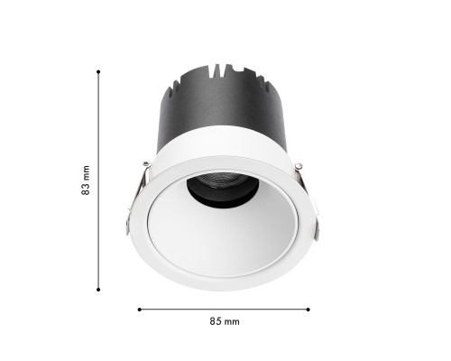 4784-1C, врезной светильник, D85xH83, cutout:D75, LEDx9W,585LM, 3000/4000/6000K, CRI>90, beam angle:45, included