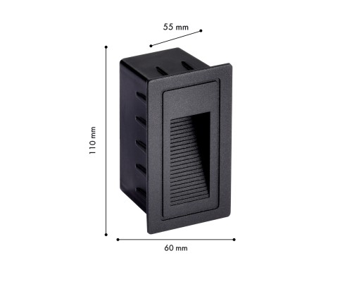 Врезной светильник Favourite 4396-1W Voland LED*3W, 263LM, 3000K, IP66 D55*W60*H100, вр.от.W45*H90мм