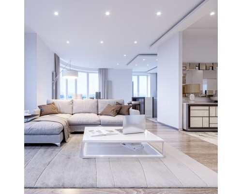 Врезной светильник Favourite 4644-1C Optima LED*5W, 420LM/460LM/440LM, 3000K/4000K/6500K, IP44, CRI>80, beam angle:120 D86*H30, вр.от.D68мм