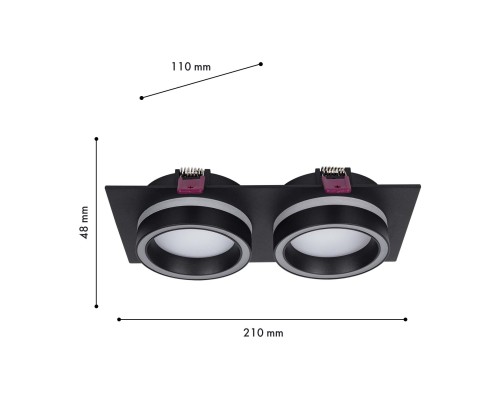 Врезной светильник Favourite 4651-2C Vasto 2*GX53LED*9W, IP20 L215*W108*H44, вр.от.L186*W92мм