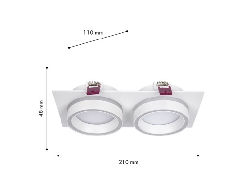 Врезной светильник Favourite 4650-2C Vasto 2*GX53LED*9W, IP20 L215*W108*H44, вр.от.L186*W92мм