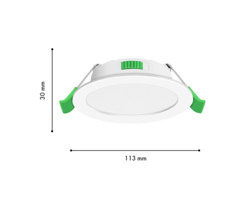 Врезной светильник Favourite 4645-1C Optima LED*7W, 450LM/560LM/500LM, 3000K/4000K/6500K, IP44, CRI>80, beam angle:120 D113*H30, вр.от.D90мм