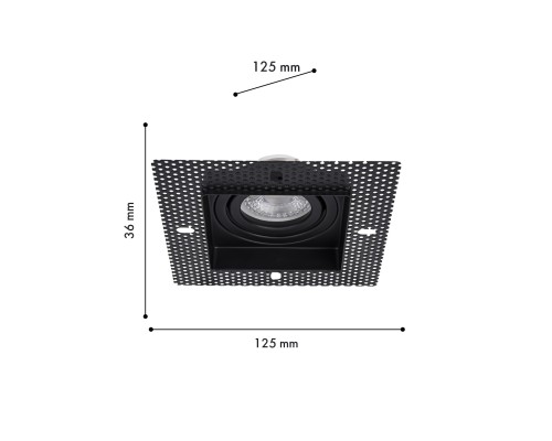 Врезной светильник под штукатурку Favourite 4536-1C Lamppu 1*GU10*35W, IP20 L125*W125*H36, вр.от.L80*W80мм