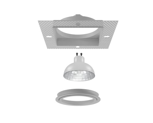 Врезной светильник под штукатурку Favourite 4534-1C Lamppu 1*GU10*35W, IP20 L125*W125*H36, вр.от.L80*W80мм