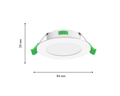 Врезной светильник Favourite 4644-1C Optima LED*5W, 420LM/460LM/440LM, 3000K/4000K/6500K, IP44, CRI>80, beam angle:120 D86*H30, вр.от.D68мм